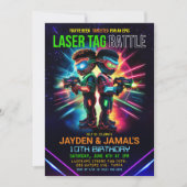 Afro-Amerikaanse Laser Tag Verjaardag Kaart (Voorkant)