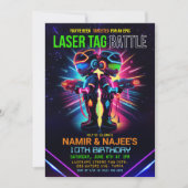 Afro-Amerikaanse Laser Tag Verjaardag Kaart (Voorkant)