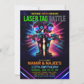 Afro-Amerikaanse Laser Tag Verjaardag Kaart (Voorkant)