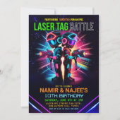 Afro-Amerikaanse Laser Tag Verjaardag Kaart (Voorkant)