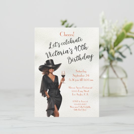 Afro-Amerikaanse LBD Verjaardag Kaart (Staand voorkant)