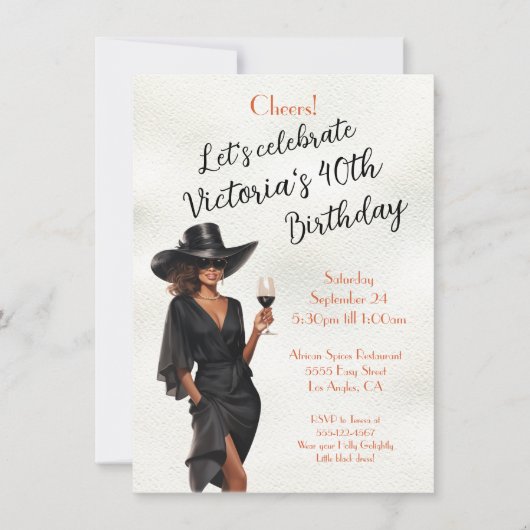 Afro-Amerikaanse LBD Verjaardag Kaart (Voorkant)