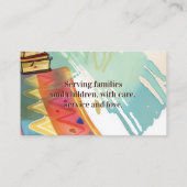 Afro-Amerikaanse leraar Babysitter Kinderopvang Visitekaartje (Achterkant)