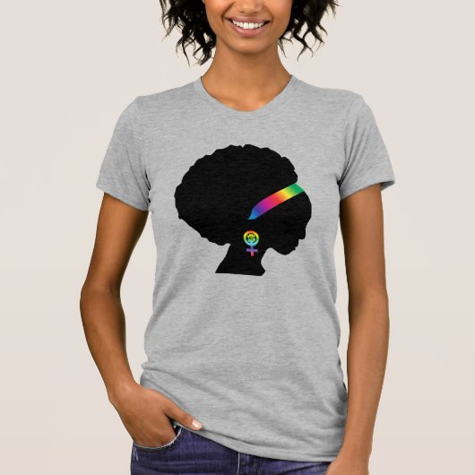 Afro-Amerikaanse LGBTQ+ Feminist T-shirt (Voorkant)