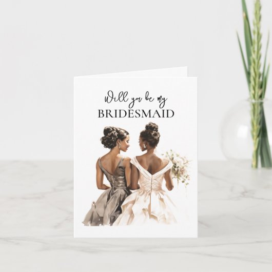 Afro-Amerikaanse lieve vrouwen bruidsmeisje voorst Kaart (Voorkant)