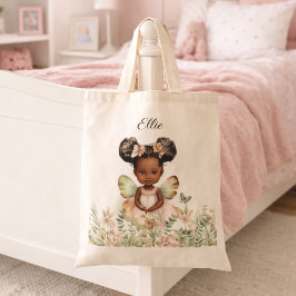 Afro-Amerikaanse Little Girl Fairy Tote Bag