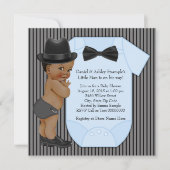 Afro-Amerikaanse Little Man Baby Boy Shower Kaart (Voorkant)