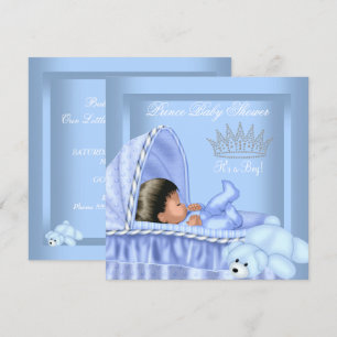 Afro-Amerikaanse Little Prince Baby Shower Jongen Kaart