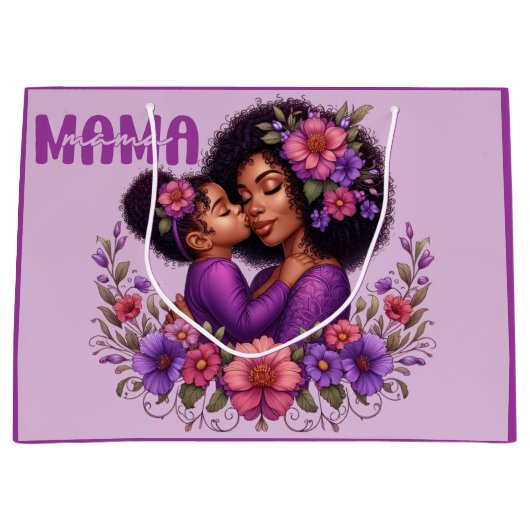 Afro-Amerikaanse Mama & Dochter Moederdag Groot Cadeauzakje (Voorkant)