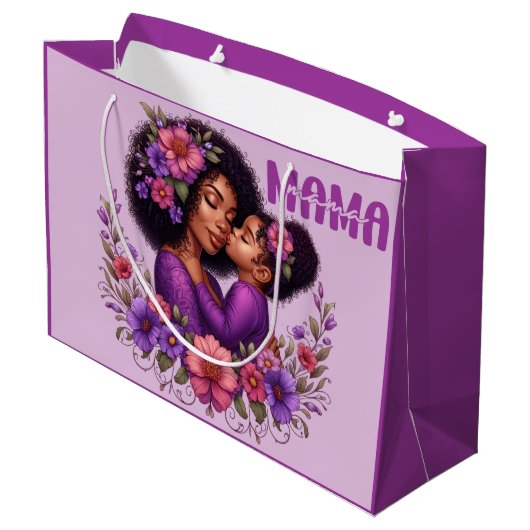 Afro-Amerikaanse Mama & Dochter Moederdag Groot Cadeauzakje (Achterkant Gekanteld)