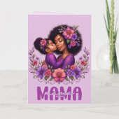 Afro-Amerikaanse Mama & Dochter Moederdag Kaart (Achterkant)