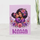 Afro-Amerikaanse Mama & Dochter Moederdag Kaart (Voorkant)