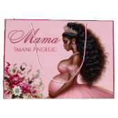 Afro-Amerikaanse Mama om Roze & Goud te zijn Groot Cadeauzakje (Achterkant)