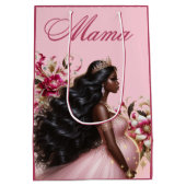 Afro-Amerikaanse Mama om Roze & Goud te zijn Medium Cadeauzakje (Achterkant)
