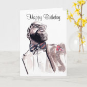 Afro-Amerikaanse man - Verjaardag Kaart (Gele Bloem)