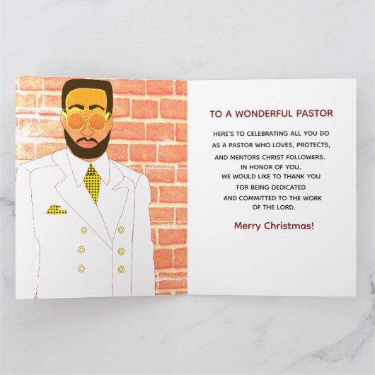 Afro-Amerikaanse man vrolijk kerstfeest Kaart (Binnen)