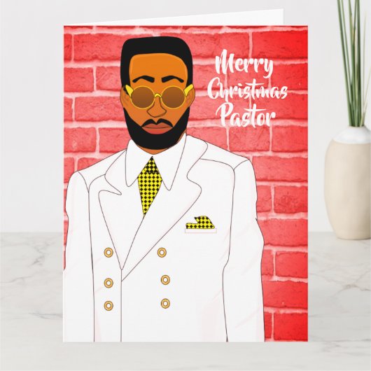 Afro-Amerikaanse man vrolijk kerstfeest Kaart (Voorkant)