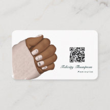 Afro-Amerikaanse manicure schoonheid QR-code bedri