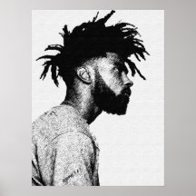 Afro-Amerikaanse mannelijke penkunsttekening