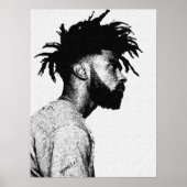 Afro-Amerikaanse mannelijke pentekening Poster (Voorkant)