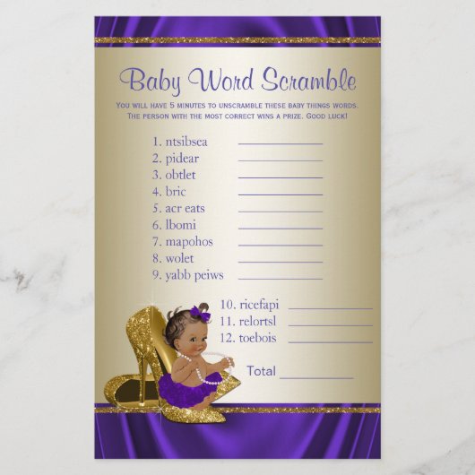 Afro-Amerikaanse meisje baby shower spellen (Voorkant)