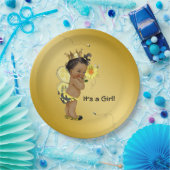 Afro-Amerikaanse meisje bij Baby shower Papieren Bordje (Feest)