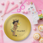 Afro-Amerikaanse meisje bij Baby shower Papieren Bordje (Feest)