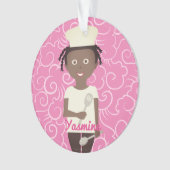 Afro-Amerikaanse meisje chef spatula gepersonalise Ornament (voorkant)