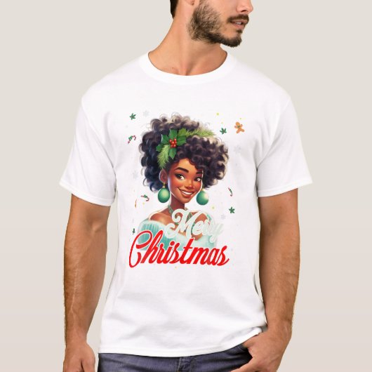 Afro-Amerikaanse meisje Melanin T-shirt (Voorkant)