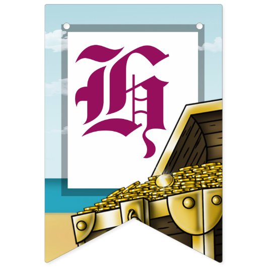 Afro-Amerikaanse meisje piraat verjaardag Bunting  Vlaggetjes (Tweede vlag)