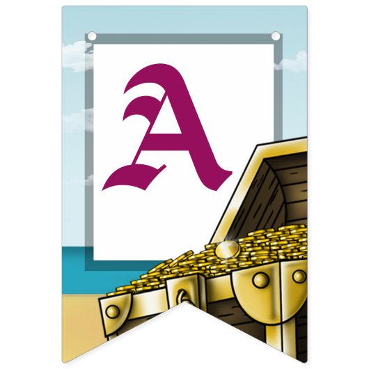 Afro-Amerikaanse meisje piraat verjaardag Bunting  Vlaggetjes (Derde vlag)