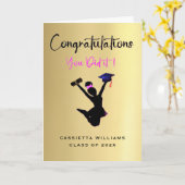 Afro-Amerikaanse meisjes Afstuderen gefeliciteerd Kaart (Gele Bloem)