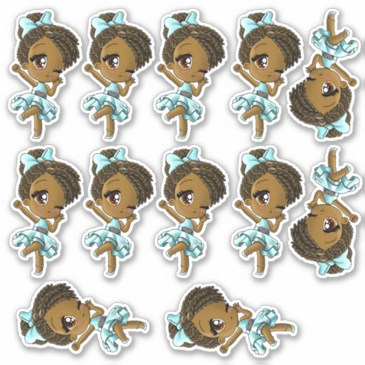 Afro-Amerikaanse meisjes Sticker (Voorkant)