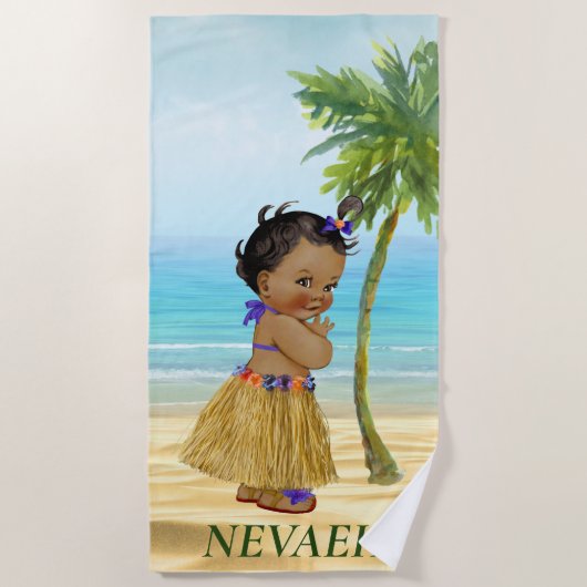 Afro-Amerikaanse meisjes strandlaken (Voorkant)