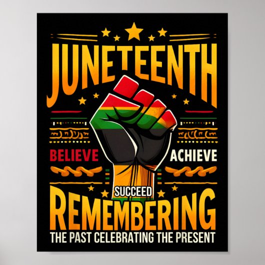 Afro-Amerikaanse Melanin Juneteenth Herinnert zich Poster (Voorkant)