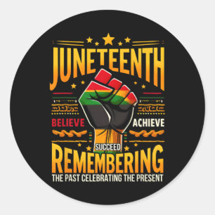 Afro-Amerikaanse Melanin Juneteenth Herinnert zich Ronde Sticker