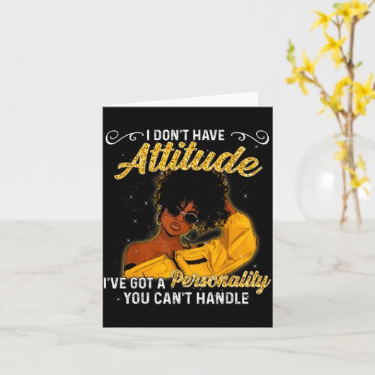 Afro-Amerikaanse Melanine Koningin Zwarte Meisjes  Kaart (Gele Bloem)