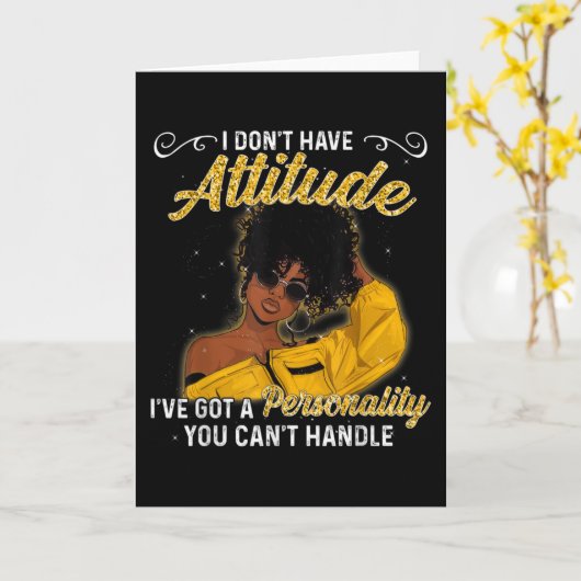 Afro-Amerikaanse Melanine Koningin Zwarte Meisjes  Kaart (Gele Bloem)