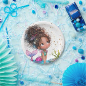 Afro-Amerikaanse Mermaid Party Paper Bord (Feest)