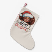 Afro-Amerikaanse Merry Christmas African Black Kleine Kerstsok (Voorkant (Hangend))