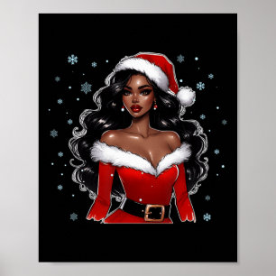 Afro-Amerikaanse Merry Christmas Black Xmas Vrouwe Poster