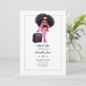 Afro-Amerikaanse Miss naar Mrs Bruiloftsfeest Kaart (Staand voorkant)