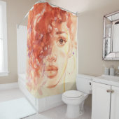 Afro-Amerikaanse mode, waterverf illustratie. Douchegordijn (In situ)