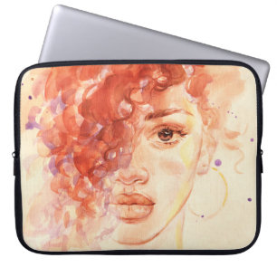 Afro-Amerikaanse mode, waterverf illustratie. Laptop Sleeve