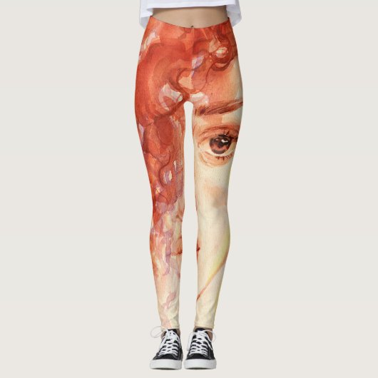 Afro-Amerikaanse mode, waterverf illustratie. Leggings (Voorkant)