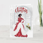 Afro-Amerikaanse moderne vrouw kerst Kaart (Voorkant)