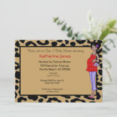 Afro-Amerikaanse Moeder Baby shower Uitnodiging (Staand voorkant)