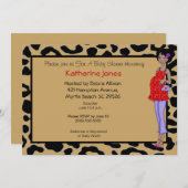 Afro-Amerikaanse Moeder Baby shower Uitnodiging (Voorkant / Achterkant)