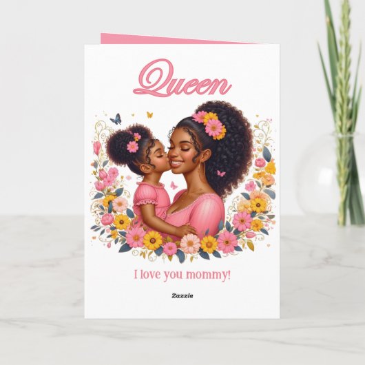Afro-Amerikaanse moeder & dochter Happy Moederdag Kaart (Achterkant)