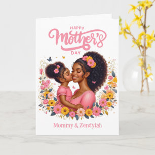 Afro-Amerikaanse moeder & dochter Happy Moederdag Kaart